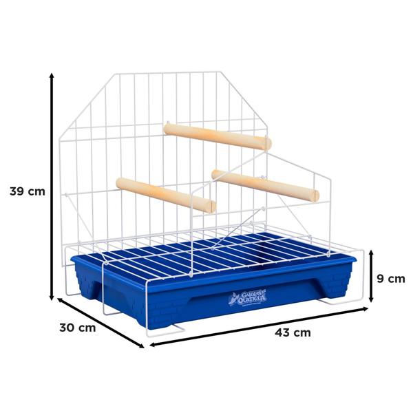Imagem de Gaiola para Pássaros - 43x39x30cm - 3 Poleiros