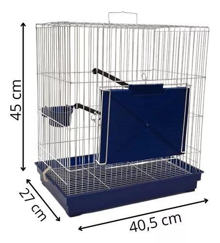 Imagem de Gaiola Transporte para Calopsita, Periquito e Pássaros Mansos Completa  Azul