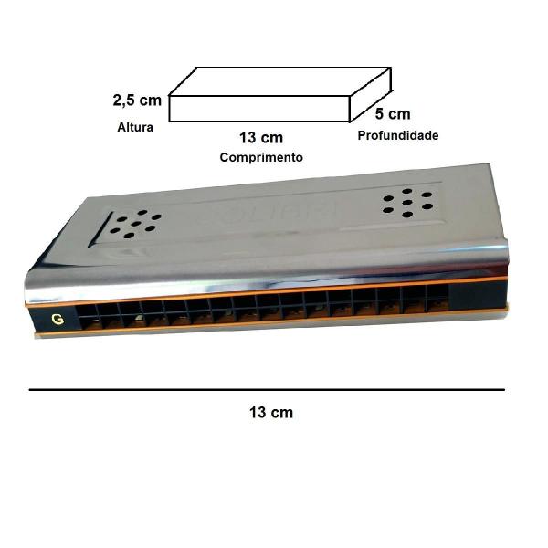Imagem de Gaita De Boca Dupla 16 Vozes Cromaticos Harmônica Blues Jz