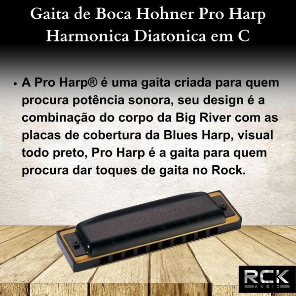 Imagem de Gaita de Boca Hohner Pro Harp Harmónica Diatônica em C