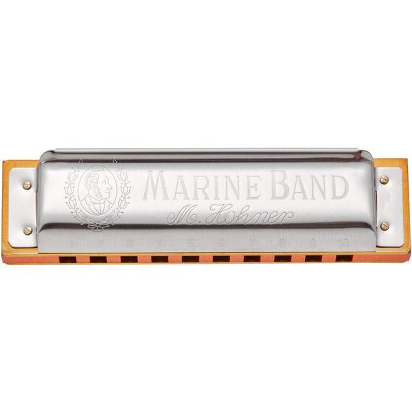 Imagem de Gaita Hohner Marine Band 1896/20 Diatonica F Marrom e Prata