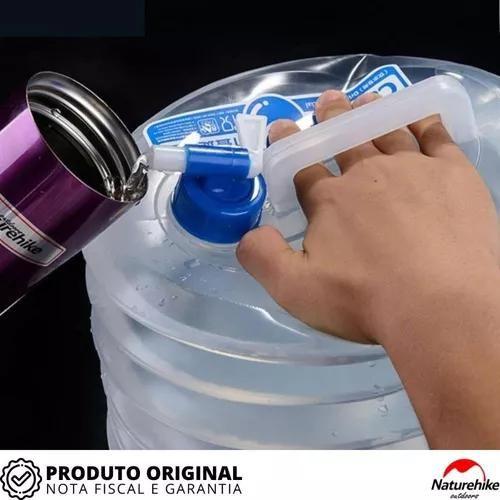 Galão Dobrável Colapsável Camping Pesca 10 Litros Naturehike Imagem de Galão Dobrável Colapsável Camping Pesca 10 Litros Naturehike