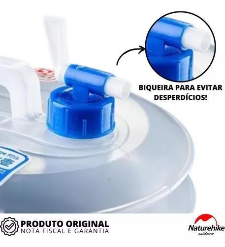 Galão Dobrável Colapsável Camping Pesca 10 Litros Naturehike Imagem de Galão Dobrável Colapsável Camping Pesca 10 Litros Naturehike