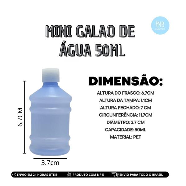 Imagem de Galãozinho De Agua Benta Óleos 50Ml Com Tampa Rosca 100Unds