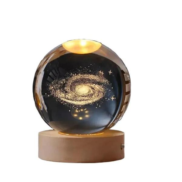 Imagem de Galaxy 3D Cristal Night Light Bola De Cristal Brilhante Lâmpada Planetária Decoração De Casa