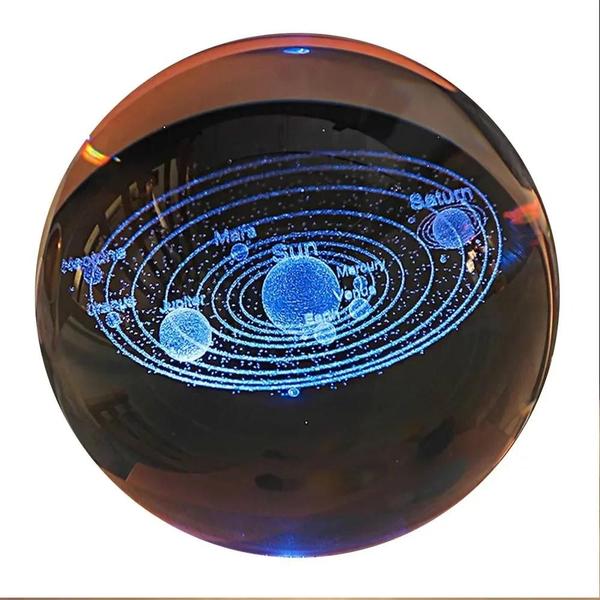 Imagem de Galaxy 3D Cristal Night Light Bola De Cristal Brilhante Lâmpada Planetária Decoração De Casa