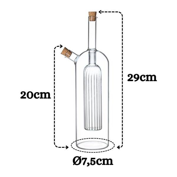 Imagem de Galheteiro 2 Em 1 De Vidro Porta eite E Vinagre 140/600Ml