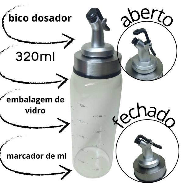 Imagem de Galheteiro com Garrafa Dosador de Vidro 320ml: Praticidade e Elegância na Sua Cozinha