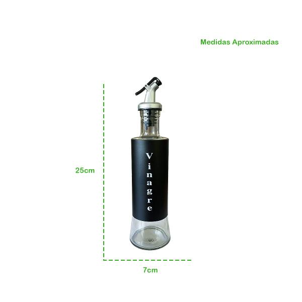 Imagem de Galheteiro Frasco Porta Temperos Com Bico Dosador Inox Vidro Azeite Vinagre Temperar Alimentos Elegante