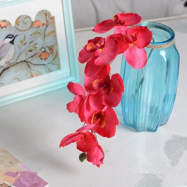 Imagem de Galho Orquídea Artificial Branco Tipo Toque Real Flores