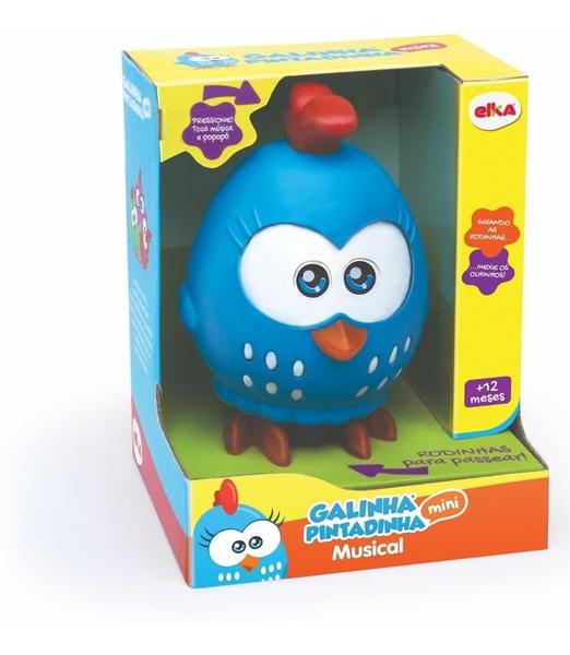 Galinha Pintadinha Musical - C/ Rodinhas E Som - 21cm - Elka Imagem de Galinha Pintadinha Musical - C/ Rodinhas E Som - 21cm - Elka