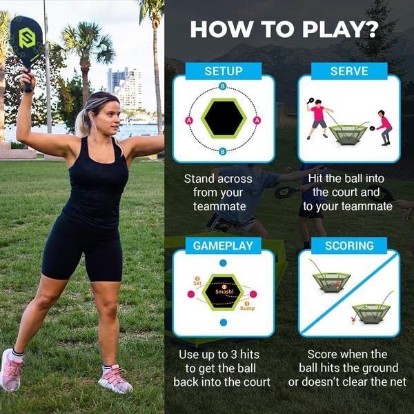 Imagem de Game PaddlesMash Lite Pickleball Yard com rede dobrável