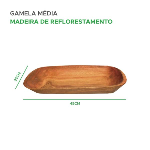 Imagem de Gamela Madeira 25x45cm Petisco Decoração Carnes Churrasco