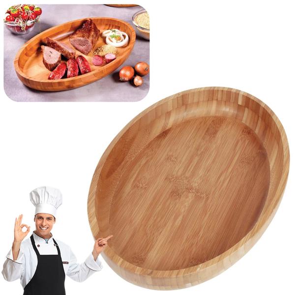 Imagem de Gamela Para Churrasco De Bamboo Saladeira Oval 41x27 - Mor