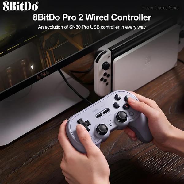 Imagem de Gamepad 8BitDo Pro 2 Sem Fio/Com Fio para Nintendo Switch, PC, Retropie e Raspberry Pi