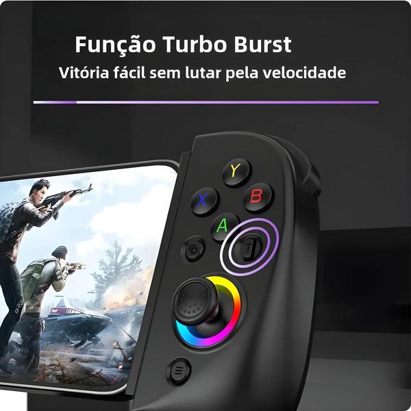 Imagem de Gamepad D8 Sem Fio Bluetooth 5.2 - Telescópico, com Vibração e Giroscópio de 6 Eixos