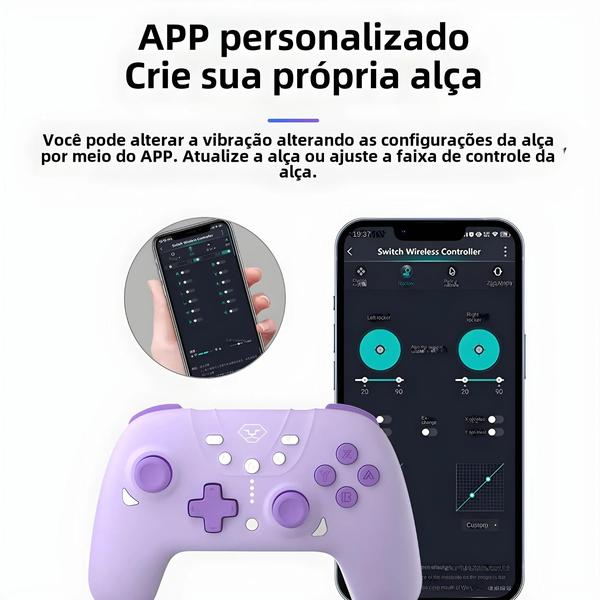 Imagem de Gamepad Sem Fio Bluetooth Aolion Pro com Giroscópio de 6 Eixos - Compatível com Nintendo Switch, Android, iPhone e PC