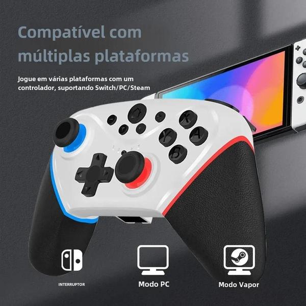 Imagem de Gamepad Sem Fio para Nintendo Switch - Lite, OLED, Multiplataforma - Função Turbo