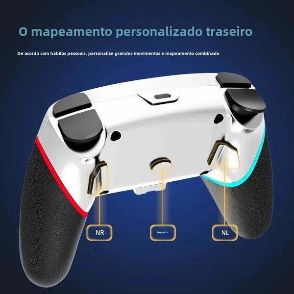 Imagem de Gamepad Sem Fio para Nintendo Switch - Lite, OLED, Multiplataforma - Função Turbo