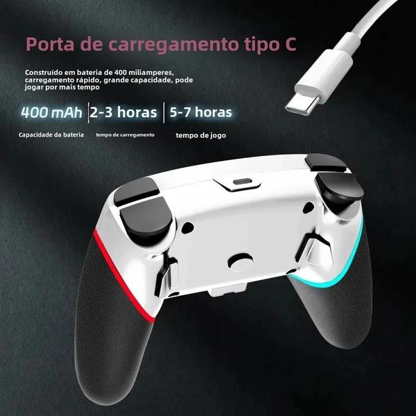 Imagem de Gamepad Sem Fio para Nintendo Switch - Lite, OLED, Multiplataforma - Função Turbo