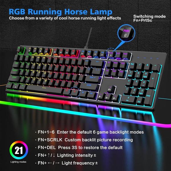 Imagem de Gaming Mechanical Keyboard, Type-c Wired Keyboard/Blue Switch