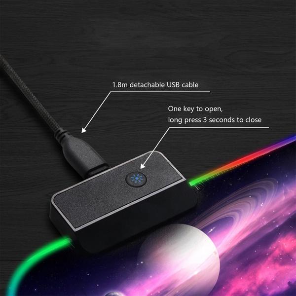 Imagem de Gaming Muismat Computador Mousepad Rgb Muismat Pc Bureau Jogar Mat Com Retroiluminação