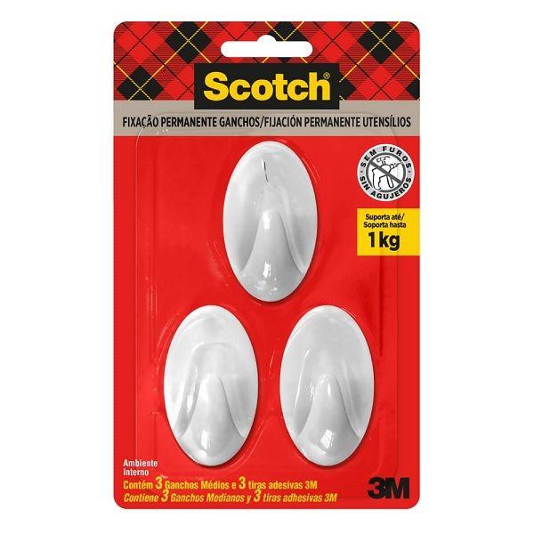 Imagem de Gancho 3M SCOTCH Medio Branco 3 Unidades