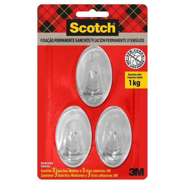 Imagem de Gancho 3M Scotch Médio Transparente