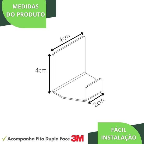 Imagem de Gancho Adesivo 3m De Parede Branco Cabide Autocolante DF