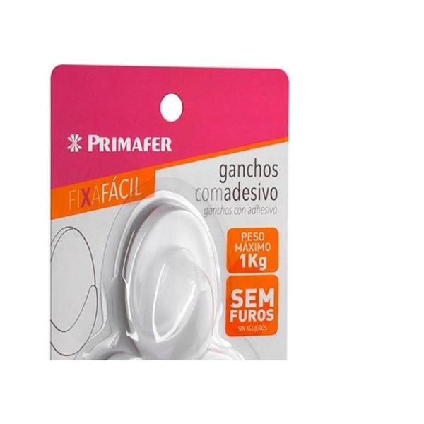 Imagem de Gancho Adesivo Atlas Primafer Branco 1,0Kg Com 03 Pecas