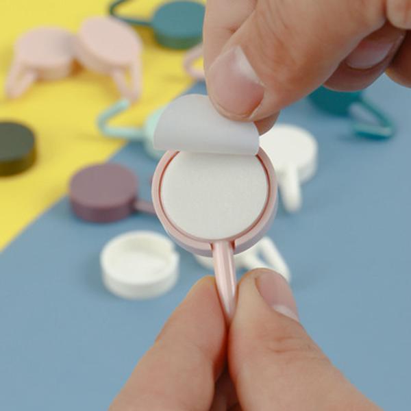 Imagem de Gancho adesivo de plástico contém 10 peças utilidade de organização básico
