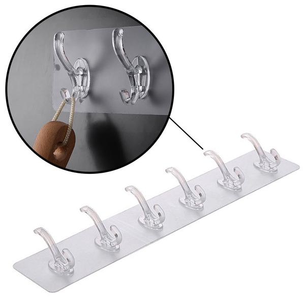 Gancho Autocolante Transparente Com 5 Ganchos Multifuncional Cozinha Banheiro Lavanderia - Art House Imagem de Gancho Autocolante Transparente Com 5 Ganchos Multifuncional Cozinha Banheiro Lavanderia