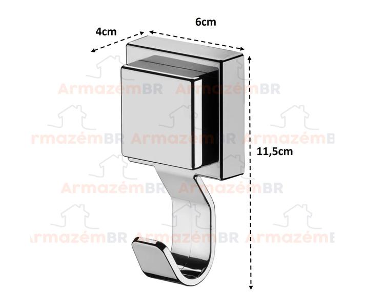 Imagem de Gancho Cabide Multiuso Suporte Porta Toalha Com Ventosa Cromado - 7010 Future