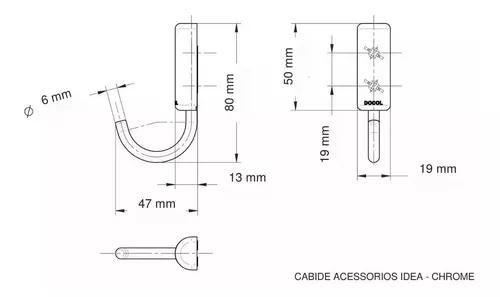 Imagem de Gancho Cabide Porta Toalhas Idea para Banheiro Simples Docol