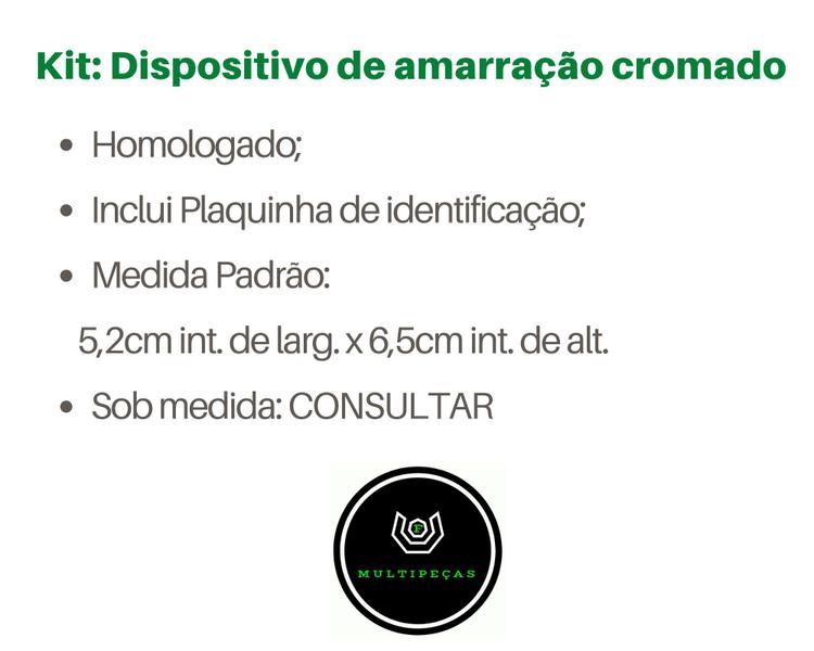 Imagem de Gancho de Amarração De Carga para Carroceria homologado com Plaqueta Cromado - kit 30 un