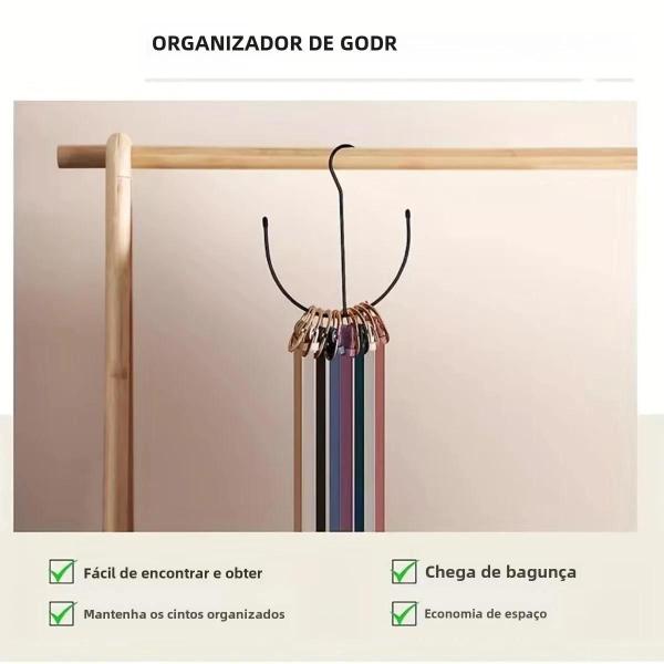 Imagem de Gancho de Armazenamento para Cintos de Grande Capacidade - Organizador para Guarda-Roupa