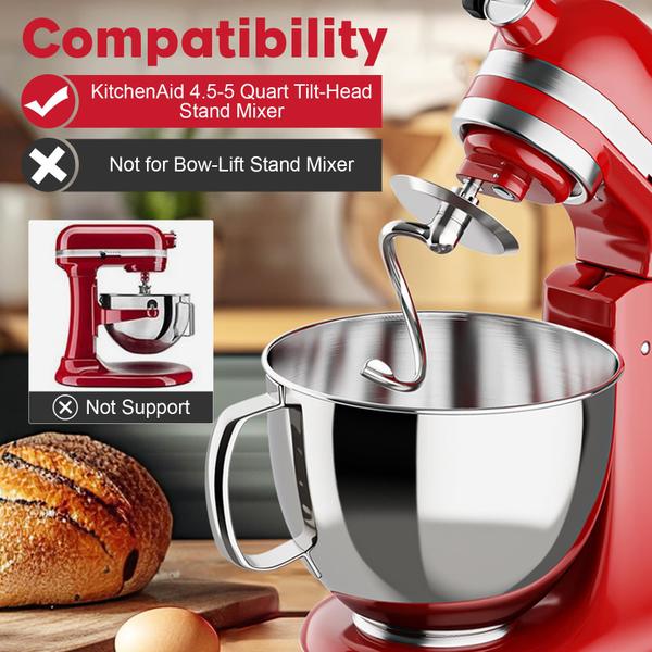 Gancho de massa em espiral para batedeira KitchenAid 4.5-5 QT - HOZODO Imagem de Gancho de massa em espiral para batedeira KitchenAid 4.5-5 QT