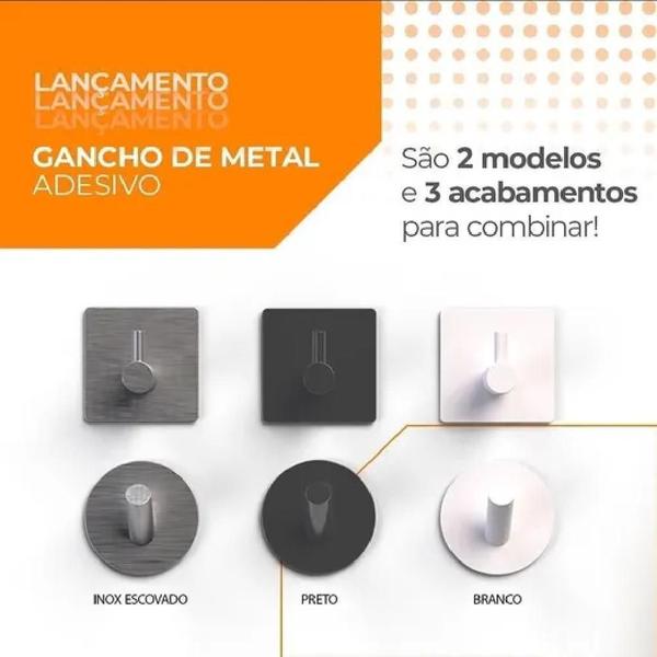 Imagem de Gancho de metal branco quadrado comfortdoor