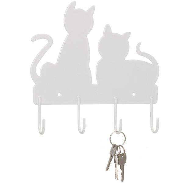 Gancho de Parede Aramado Gato Branco - Metaltru Imagem de Gancho de Parede Aramado Gato Branco