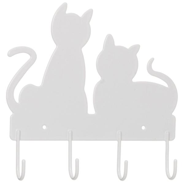 Gancho de Parede Aramado Gato Branco - Metaltru Imagem de Gancho de Parede Aramado Gato Branco