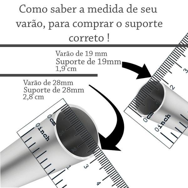 Imagem de Gancho De Parede Para Cortina De Varão 28Mm Metal Resistente