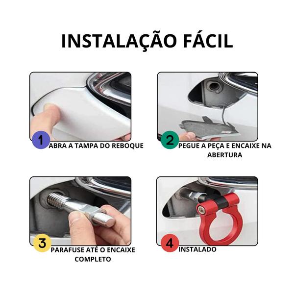 Imagem de Gancho Engate Reboque Esportivo Tow Hook Universal  Preto