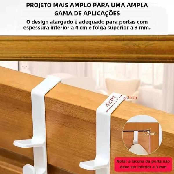 Imagem de Gancho Multifuncional Portátil de 5 Segmentos para Porta - Ideal para Casacos e Toalhas