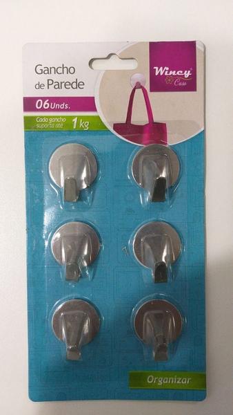 Gancho Organizador Cozinha Multiuso Autoadesivo Inox Até 1kg - Wincy Imagem de Gancho Organizador Cozinha Multiuso Autoadesivo Inox Até 1kg