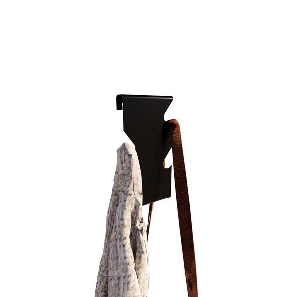 Gancho Parede Porta Suporte Cabideiro Multiuso Preto Fosco - Greni Metais Imagem de Gancho Parede Porta Suporte Cabideiro Multiuso Preto Fosco