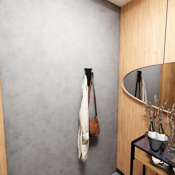 Gancho Parede Porta Suporte Cabideiro Multiuso Preto Fosco - Greni Metais Imagem de Gancho Parede Porta Suporte Cabideiro Multiuso Preto Fosco
