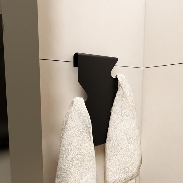 Gancho Parede Porta Suporte Cabideiro Multiuso Preto Fosco - Greni Metais Imagem de Gancho Parede Porta Suporte Cabideiro Multiuso Preto Fosco
