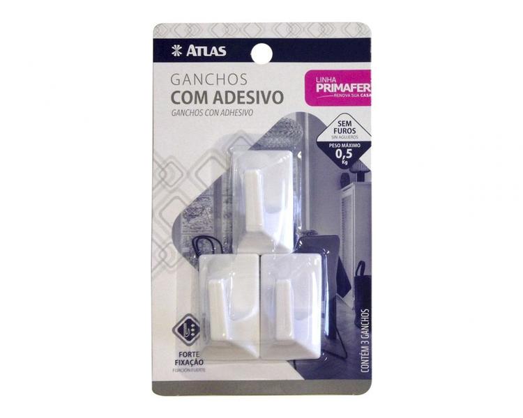 Imagem de Gancho Plast C/Adesivo Primafer Quadrado 0,5Kg Blister 2509