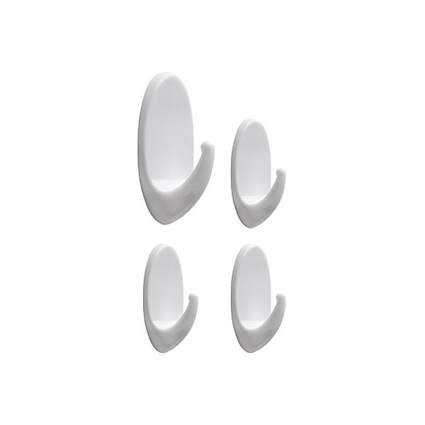 Gancho Plastico Auto Adesivo Com 4 Peças 5x3 Cm Suporta 1 Kg - Wincy Imagem de Gancho Plastico Auto Adesivo Com 4 Peças 5x3 Cm Suporta 1 Kg