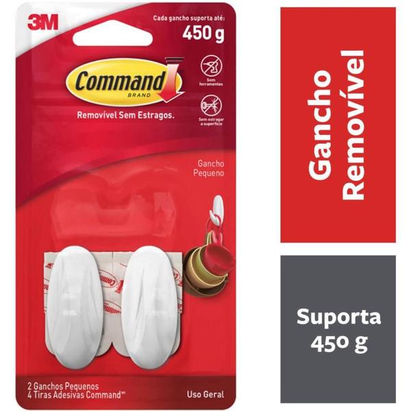 Imagem de Gancho Plástico Command Pequeno com 2 Unidades - 3M